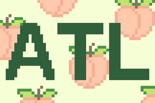 Atlanta Peach Airport Code Luggage Digital Chart